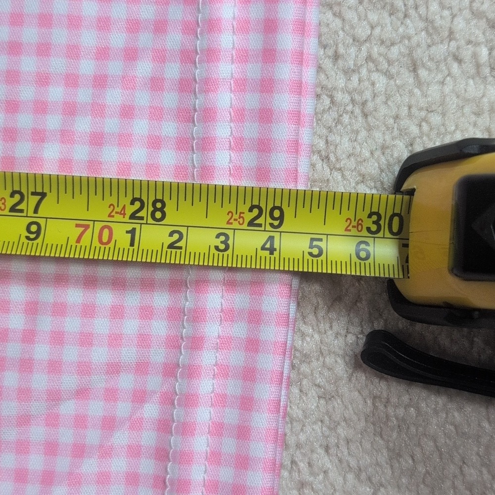 Collars and Co Dress Collar Polo Shirt Mens M Pink Gingham Check Performance - Picture 7 of 10